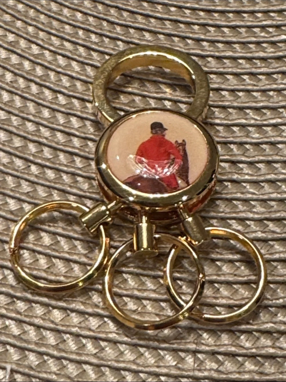 Gold Horse & Rider Key Ring - Picture 1 of 2